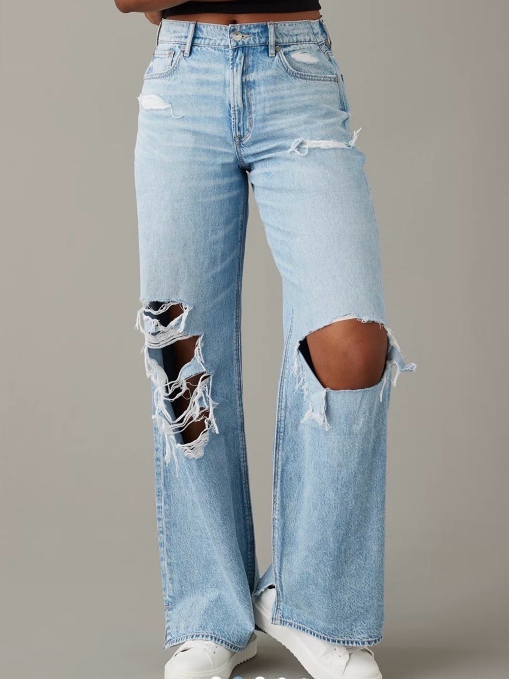 American Eagle Dreamy Drape Super High Waisted Baggy Wide Leg Jean